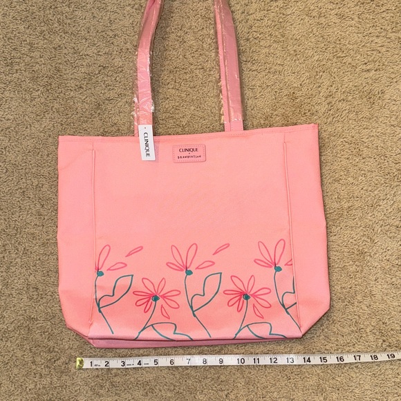Clinique Pink Tote with Floral Design - Picture 5 of 11